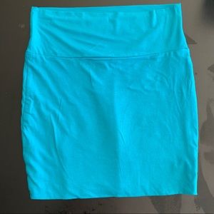 Blue Mini Body Con Skirt